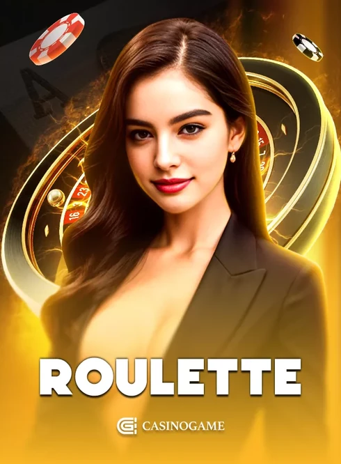 ภาพปกเกมไลฟ์คาสิโน ROULETTE มีดีลเลอร์หญิงสวมชุดสีดำขลิบทอง