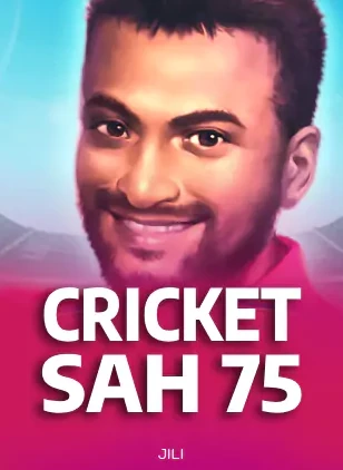 หน้าปกเกมสล็อต CRICKET SAH 75 รูปนักกีฬาคริกเกตมืออาชีพ ค่าย JILI