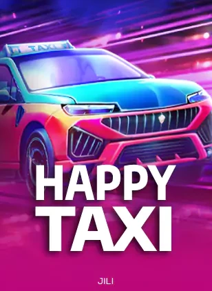 หน้าปกเกมสล็อต HAPPY TAXI รถแท็กซี่สีม่วงอมชมพูสุดน่ารัก ค่าย JILI