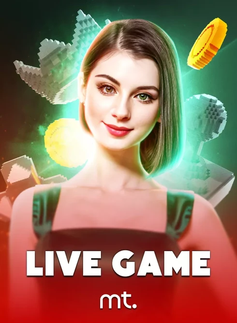 ภาพปกเกมถ่ายทอดสด LIVE GAME แสดงภาพผู้ดำเนินรายการหญิง ค่าย mt.