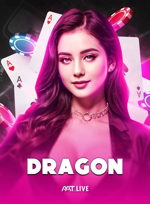 หน้าปกเกมคาสิโนสด DRAGON แสดงภาพดีลเลอร์หญิง มีป้ายเล็ก ART LIVE