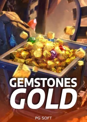 หน้าปกสล็อต GEMSTONES GOLD กองสมบัติทองคำและอัญมณีหลากสี ค่าย PG SOFT