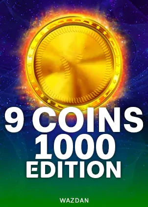 หน้าปกเกมสล็อต 9 COINS 1000 EDITION มีเหรียญทองคำขนาดใหญ่ ค่าย WAZDAN