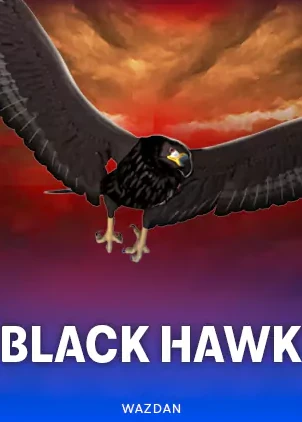 ภาพปกเกมสล็อต BLACK HAWK รูปเหยี่ยวดำกำลังกางปีกบิน ค่าย WAZDAN
