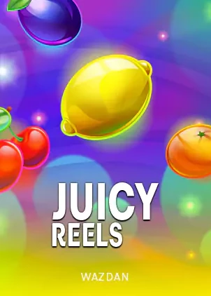 หน้าปกเกมสล็อต JUICY REELS ภาพผลไม้สดอย่างเลมอนและบลูเบอร์รี ค่าย WAZDAN