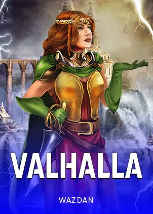 ภาพปกเกมสล็อต VALHALLA รูปนักรบหญิงผู้กล้าหาญ ค่าย WAZDAN